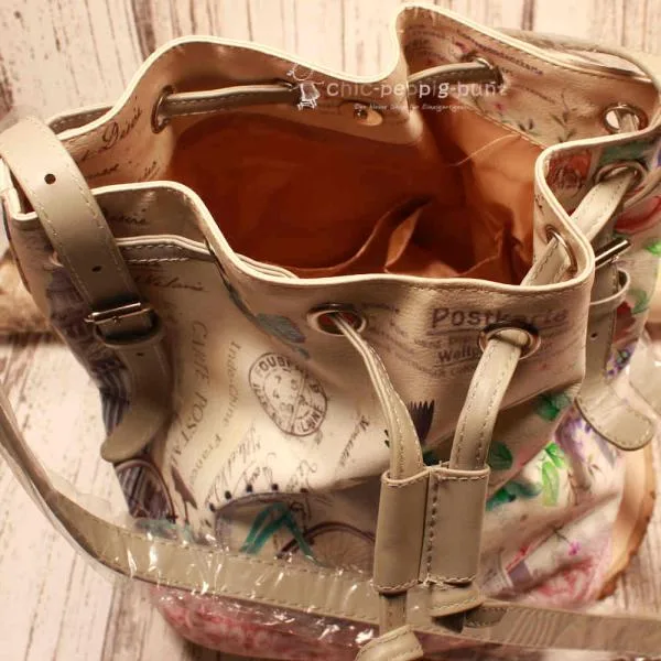 Umhängetasche Beutel Kunstleder bunt - handtasche umhaengetasche kunstleder rosa creme beuteltasche (1)